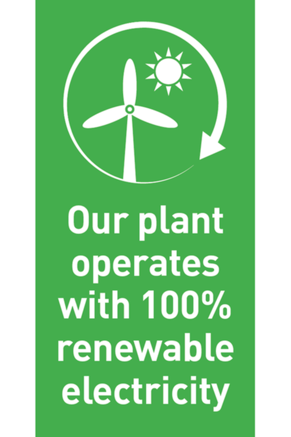Our Plants Operate with 100% Renewable Electricity icon