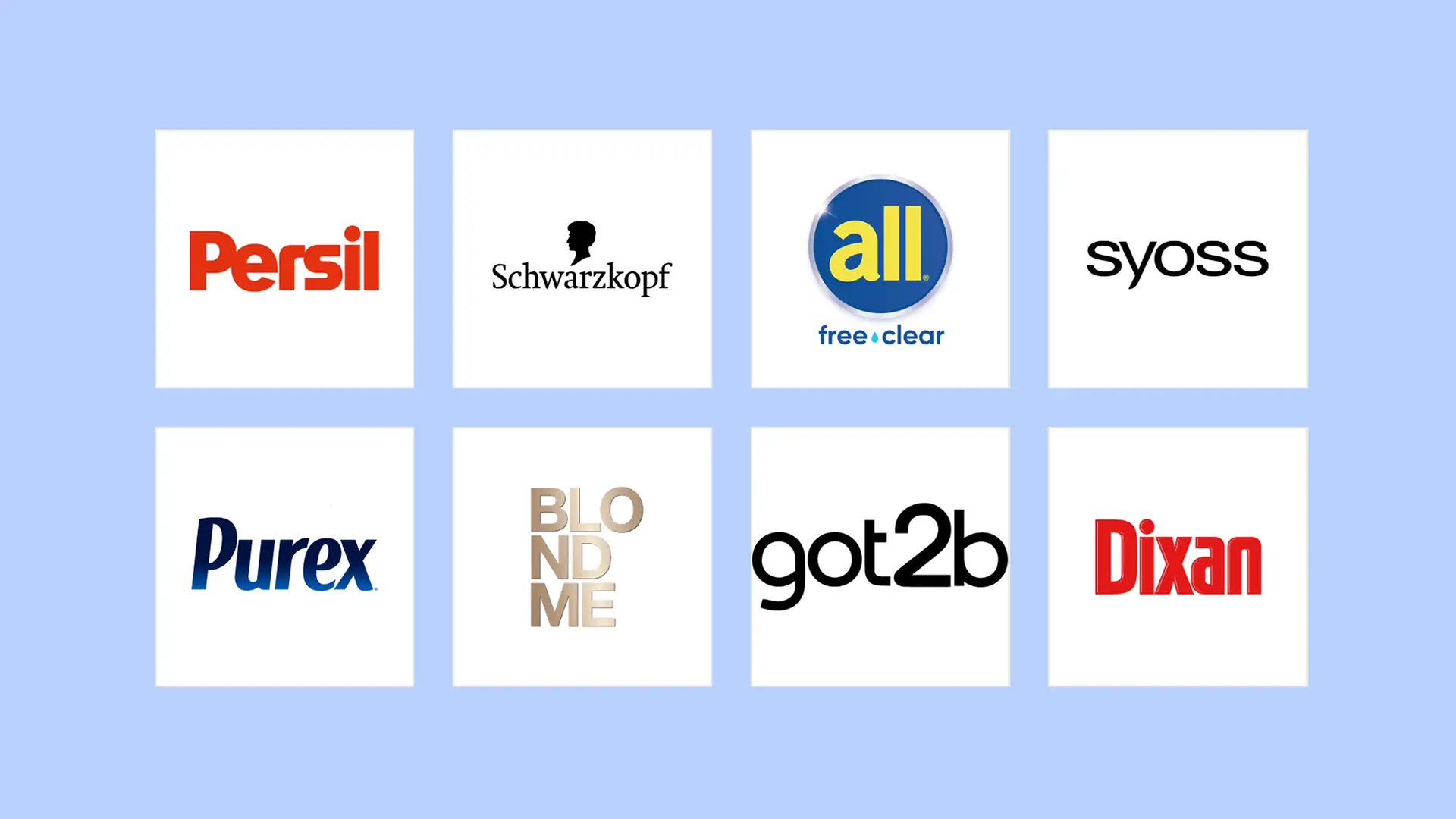 Odabrani logotipi brendova Henkel Consumer Brands.