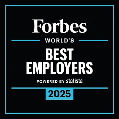 Logotip nagrade Najbolji poslodavci u svetu časopisa Forbes.
