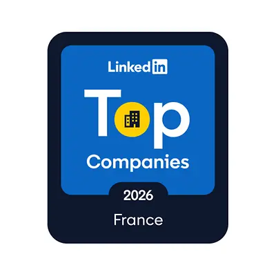 Logotip nagrade „LinkedIn top companies“.