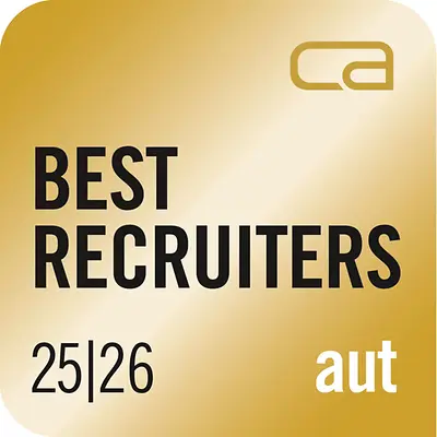 Zlatna značka Best Recruiters Austria 25/26. kojom se Henkelu odaje priznanje za izvrsnost u kvalitetu zapošljavanja i iskustvu kandidata.