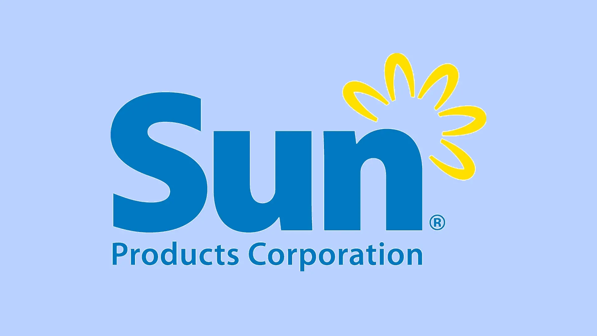 The Sun Products Corporation logotip na plavoj pozadini